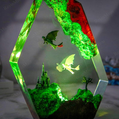 Diorama Dragon Epoxy Lamp