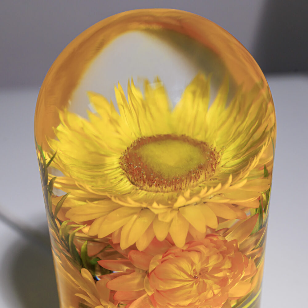 Strawflowers Epoxy lamp