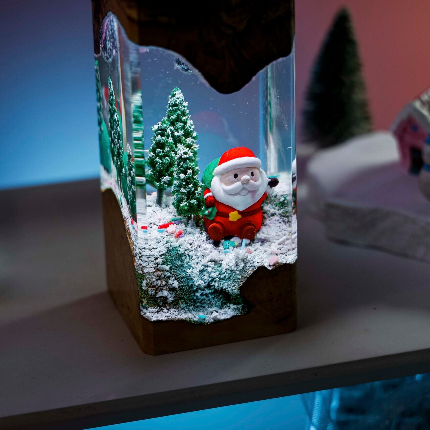 Christmas Snowman Santa Resin Lamp