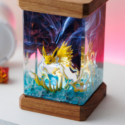 Jolteon Pokemon Resin Diorama Lamp