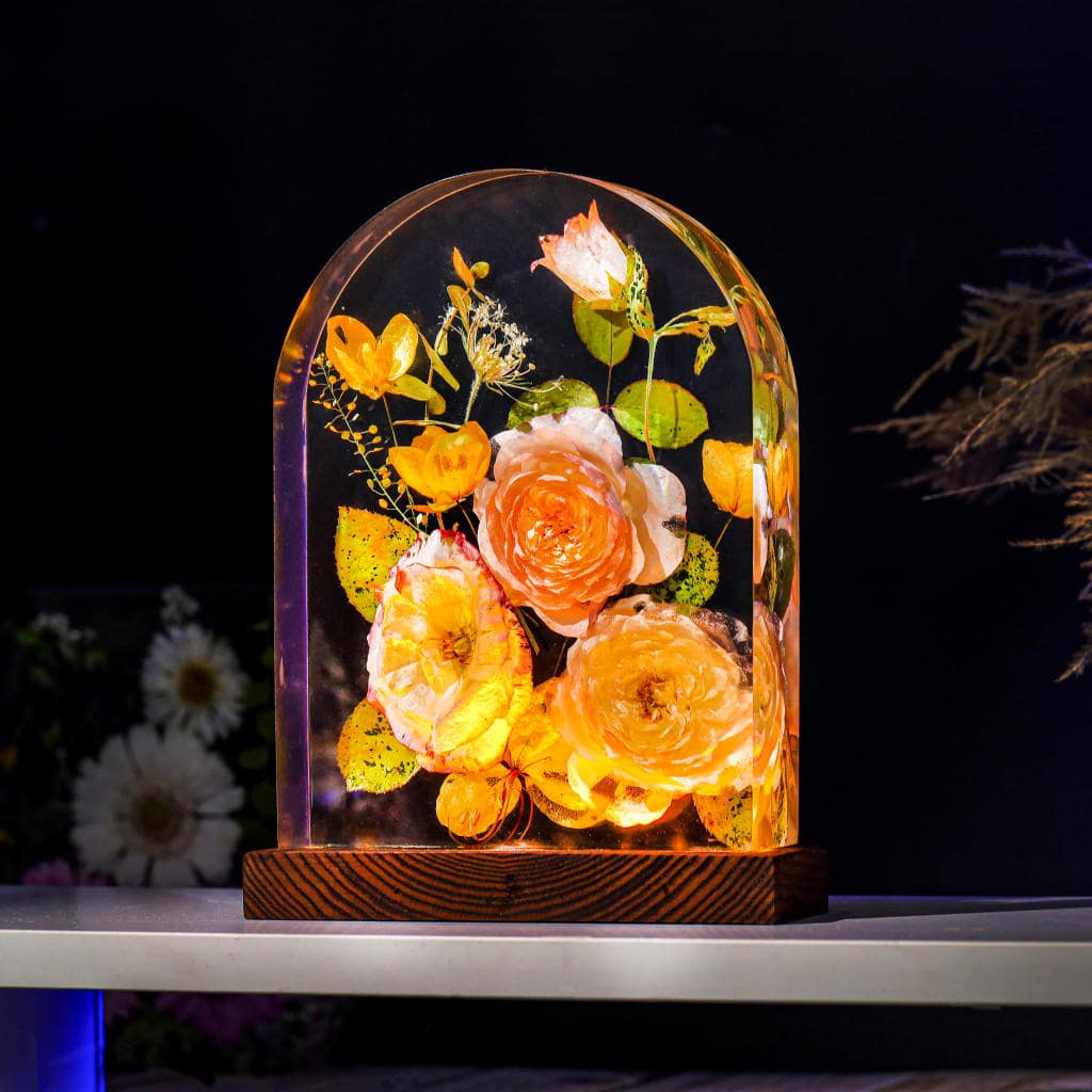 Real Eustoma Flower Night Light