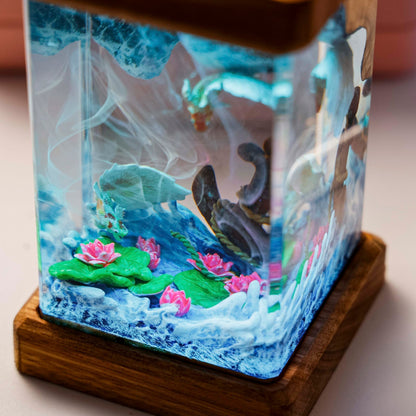 Koi Fish Resin Diorama Lamp