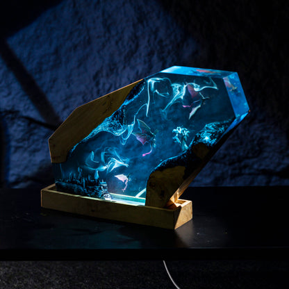 Magic Dragon Castle Resin Lamp