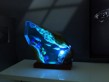 Seal Swimming Epoxy Lamp