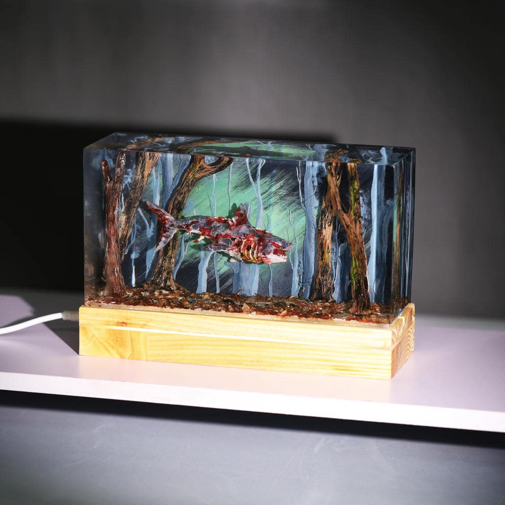 Diorama Zombie Great White Shark Night Light