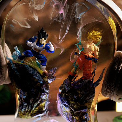 Goku x Vegeta Headphone Stand Resin Lamp