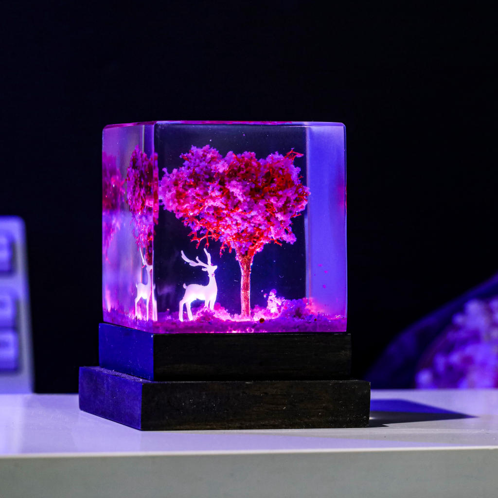 Pink Cherry Blossom Tree Resin Night Light