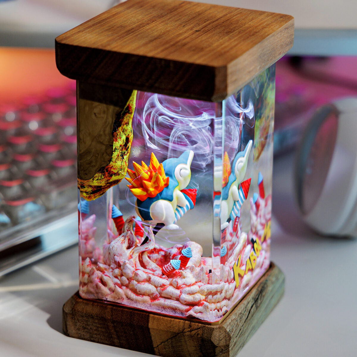 Hinoarashi Pokemon Resin Diorama Lamp