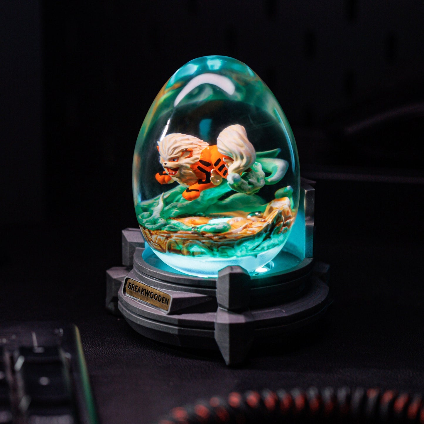 Loyal Arcanine Pokemon Resin Lamp Egg