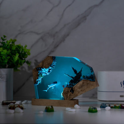 Whale shark Resin Epoxy Lamp, Night Light