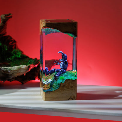 Creepy Bunny Resin Diorama Lamp