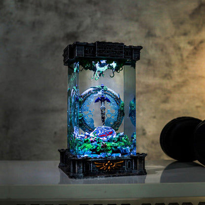 Zelda Shield And Master Sword Diorama Lamp