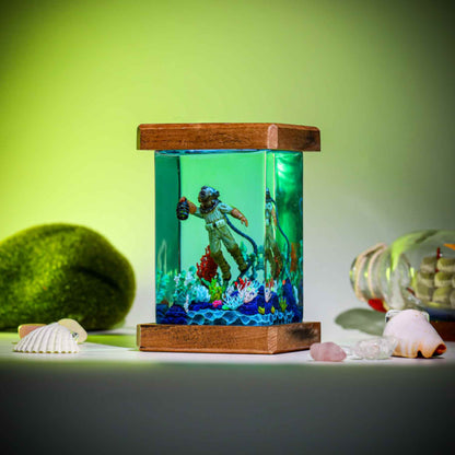 Deep-sea Diver with Air Hose Night light