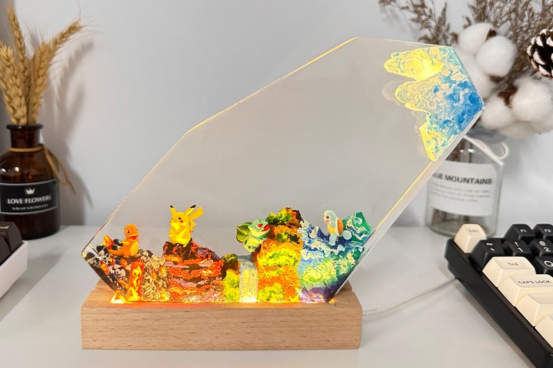 Charmander Resin Epoxy Lamp, Night Light