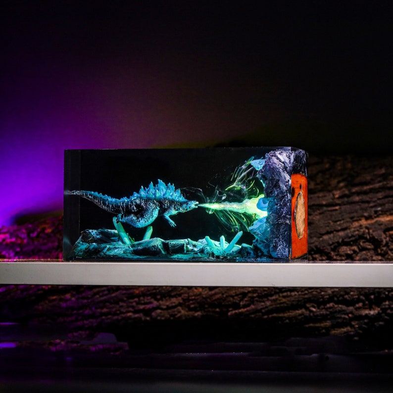 Godzilla Giant Monster Burning Night Lamp