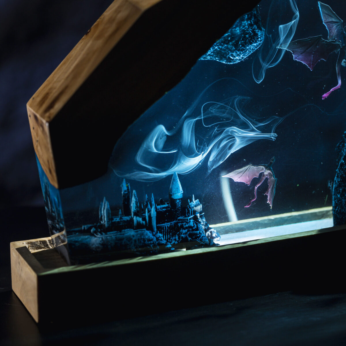 Magic Dragon Castle Resin Lamp