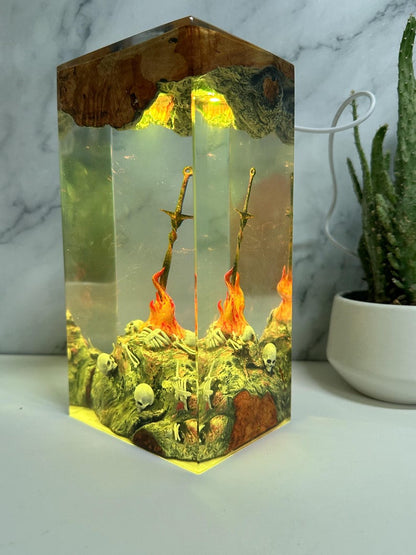 Fire Sword Resin Lamp