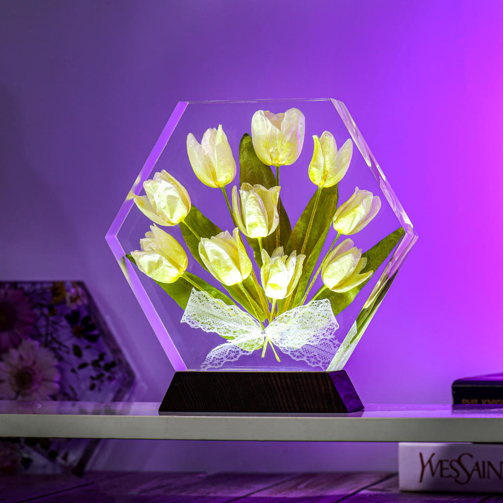 Real Tulip Flower Night Light