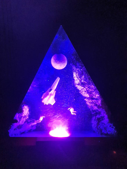 Astronauts Interstellar Epoxy Lamp Triangle