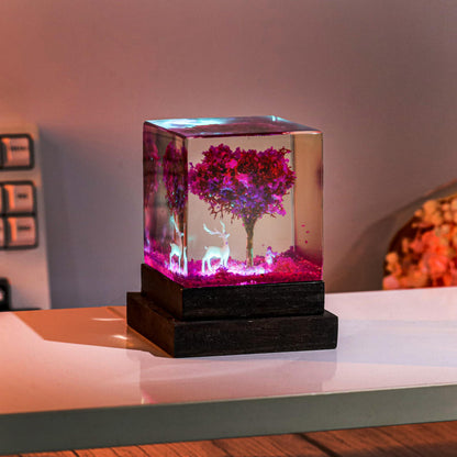 Pink Cherry Blossom Tree Resin Night Light