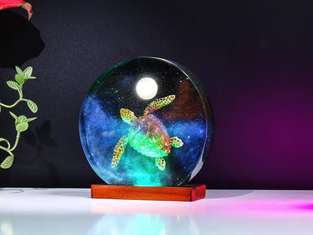 Galaxy Turtle on the Moon Night Light