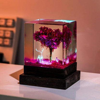 Pink Cherry Blossom Tree Resin Night Light