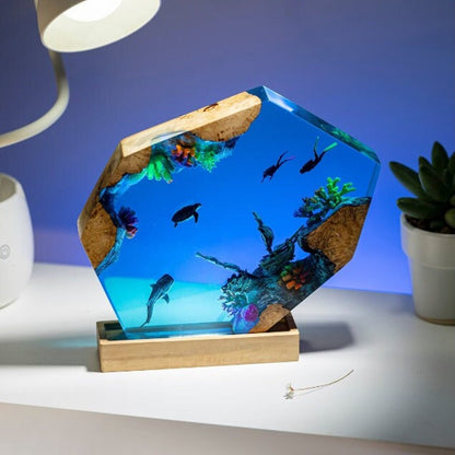 Scuba Diver Resin Epoxy Lamp, Night Light