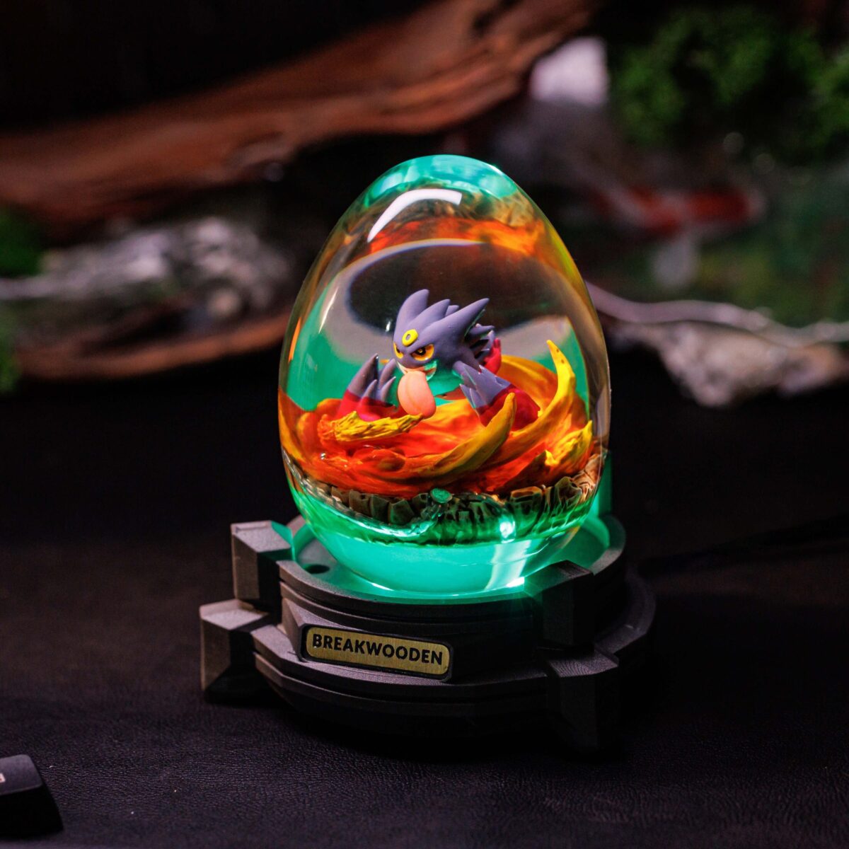 Fire Gengar Pokemon Resin Lamp Egg