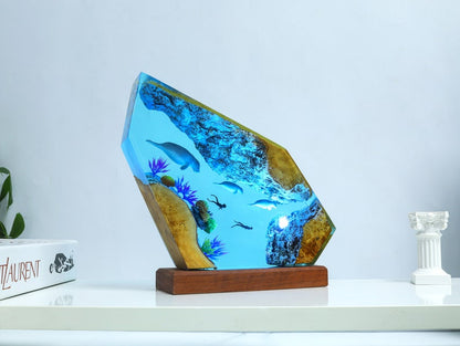 Seal Swimming Epoxy Lamp