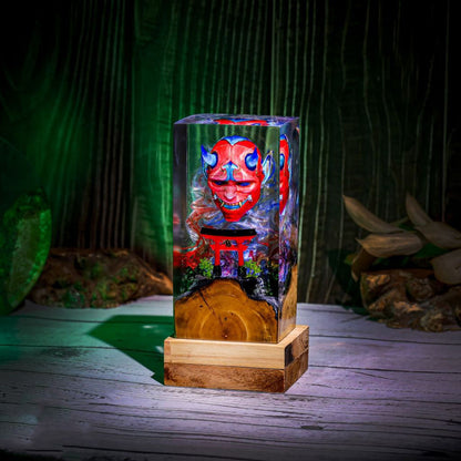 Japanese Demon Mask Resin Lamp Ver 3