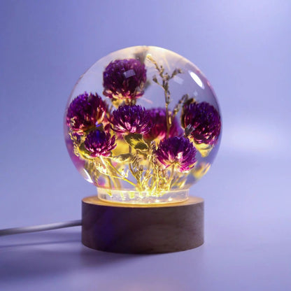 Globe Amaranth Flower Night Lamp