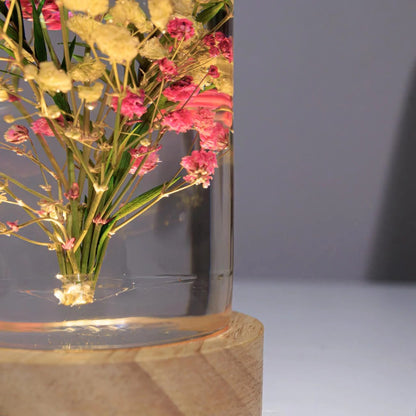 Spherical Cylinder Baby’s Breath Flower Epoxy Lamp