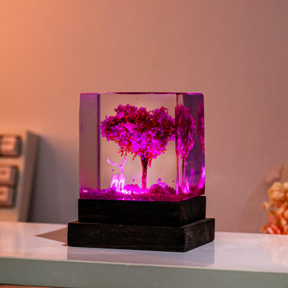 Pink Cherry Blossom Tree Resin Night Light