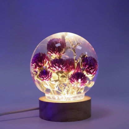 Globe Amaranth Flower Night Lamp