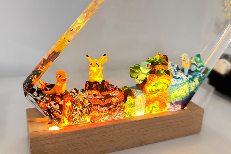 Charmander Resin Epoxy Lamp, Night Light