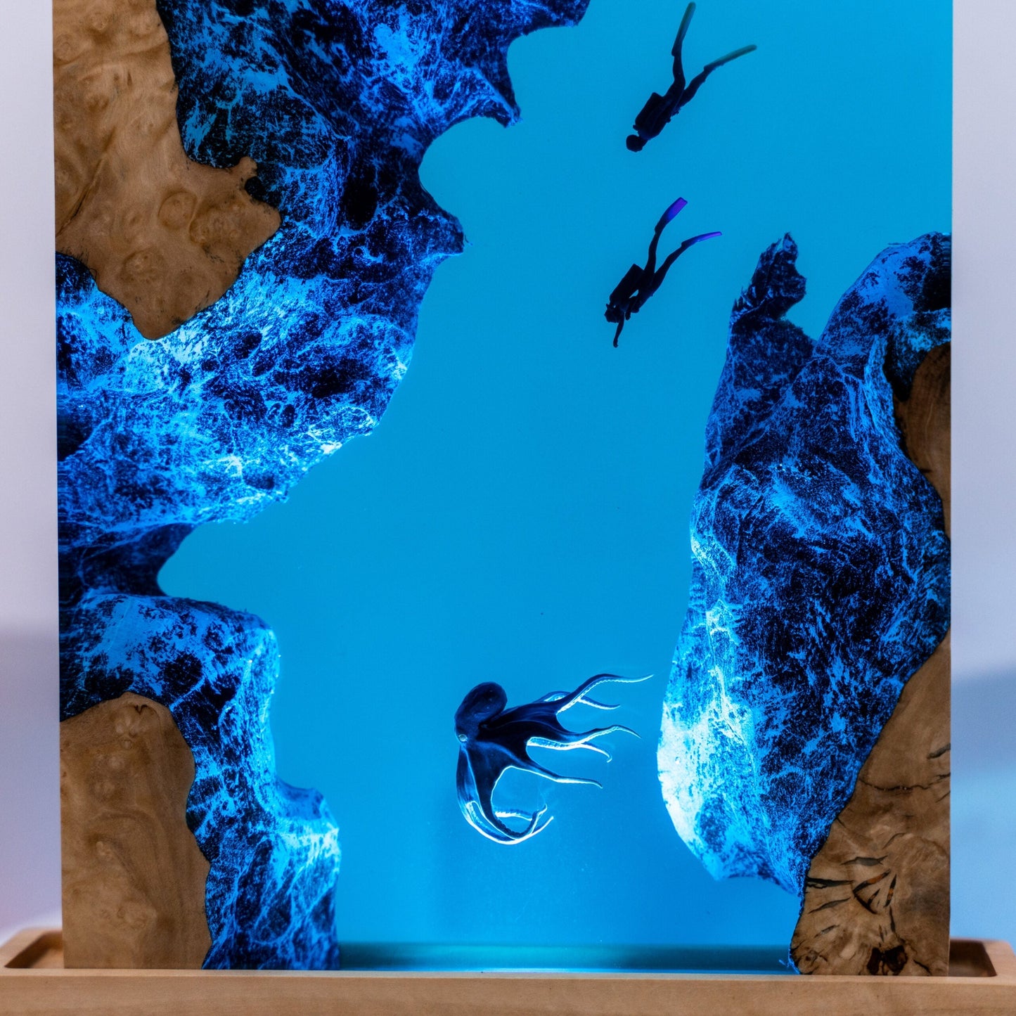 Scuba Diver Resin Lamp – rectangle