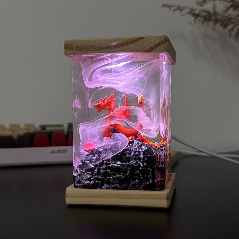 Charizard Pokemon Resin Epoxy Lamp, Night Light