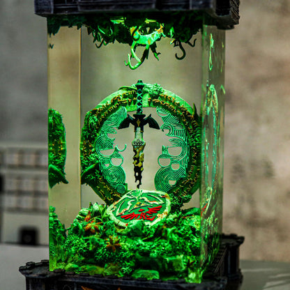 Zelda Shield And Master Sword Diorama Lamp