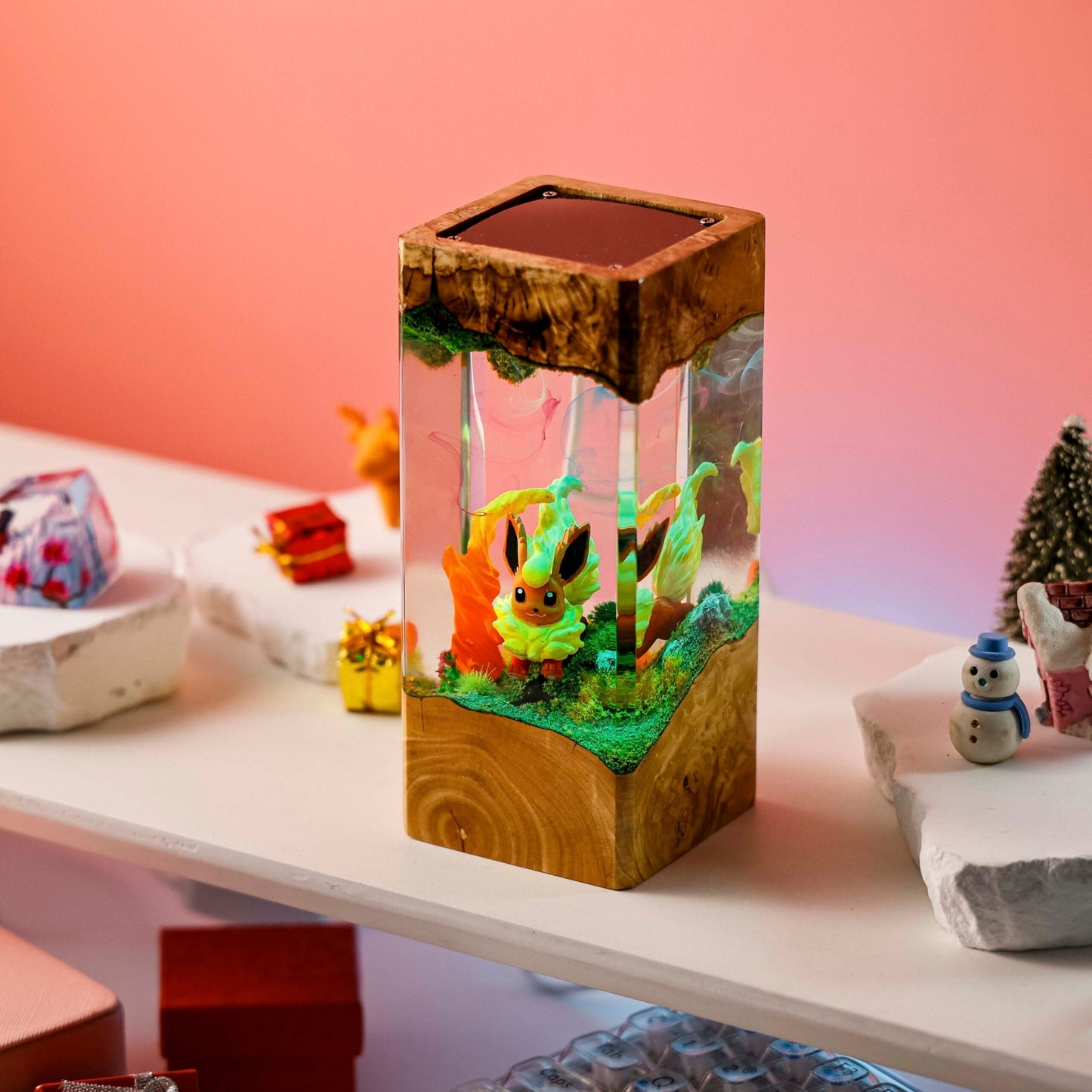 Flareon Pokemon Resin Diorama Lamp