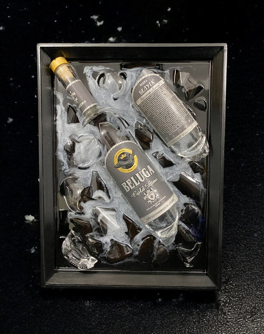 Beluga Vodka-Broken Bottle Art 